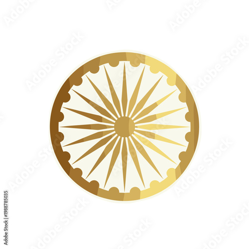 Golden Ashoka Chakra emblem with subtle glow