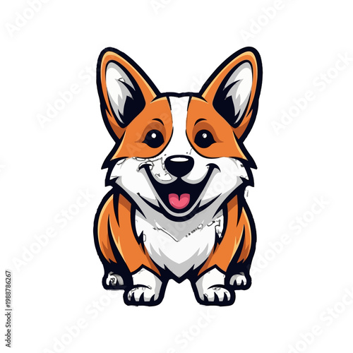 Corgi dog with happy expression.