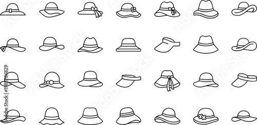 Stylish women's hats and sun hats collection for summer fashion beach and elegant outdoor accessory choices