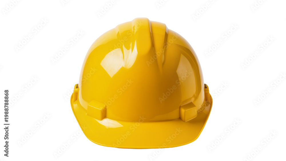 Fototapeta premium Yellow hard hat safety helmet, isolated on transparent background