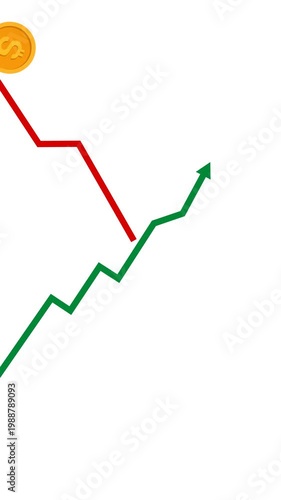 business fail video animation vertical concept