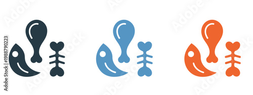 Food Waste Icons Apple Core Fish Bone Chicken Leg Discard Garbage Compost Recycling Vector Illustration Design Isolated Background