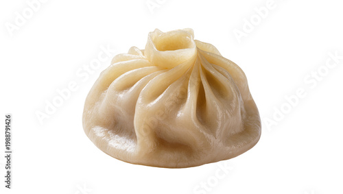 фотографія Delicate steamed soup dumpling with pleated top, isolated on transparent backgro