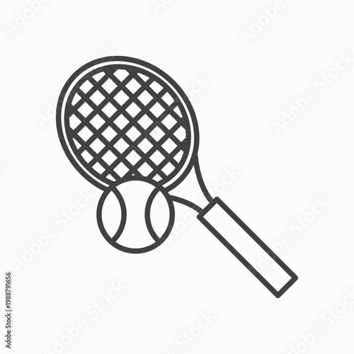 Tennis icon design element isolated on white for web