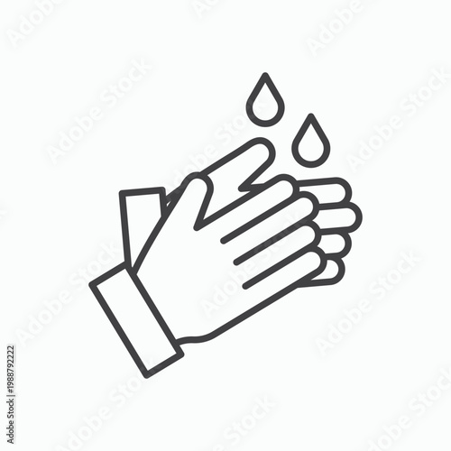 Wash hands icon design element isolated on white for web