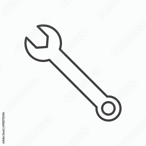 Wrench icon design element isolated on white for web
