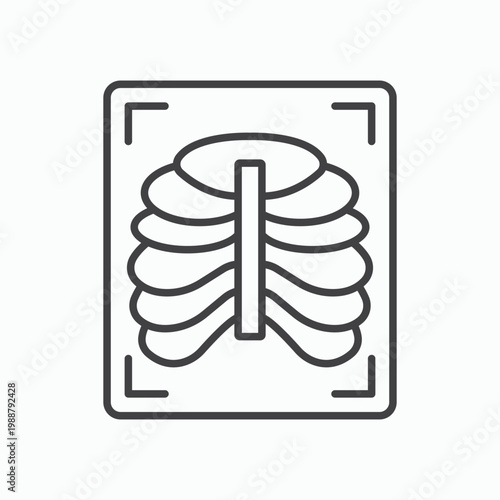 X ray icon design element isolated on white for web
