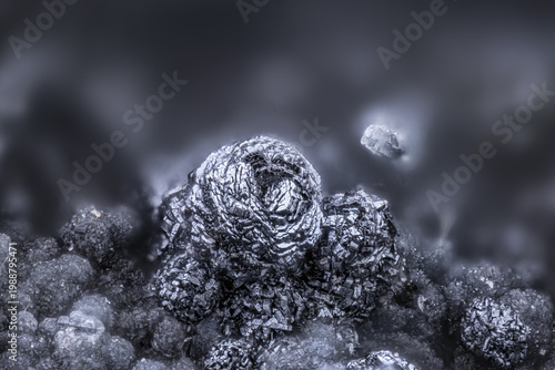 Coronadite. Specimen from Montmins, Echassières, Allier, France. Micro photography extreme close-up. microscope mineral crystal photography for Scientific use.
