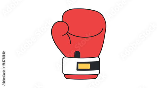 Canvastavla Red Boxing Glove Vector Icon Illustration with Editable Stroke