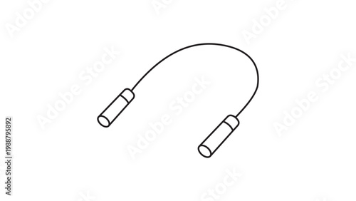Minimalist Jump Rope Vector Icon with Editable Stroke. Clean Black Line Illustration of a Skipping Rope for Fitness, Gym, and Exercise. Scalable Outline Graphic on White Background for Design.