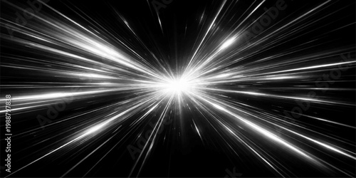 abstract illustration of bright light, radiating energy from the center point, creating an impression of speed and motion, and drawing focus to the brilliance within. 