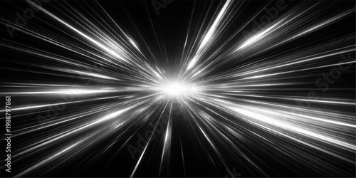 Abstract light burst, radiating energy, creating a dynamic visual effect, suggesting speed, and motion. Evokes a sense of power, and dynamism.