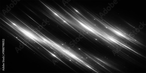 dynamic digital display featuring brilliant, luminous light trails, gracefully arcing across a deep, rich black backdrop, evocative of speed, energy, and futuristic technological prowess.