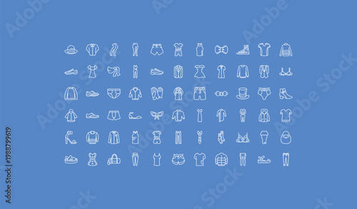 outline clothes icons set - tank top, jersey blazer, cor. editable vector for web and mobile ui