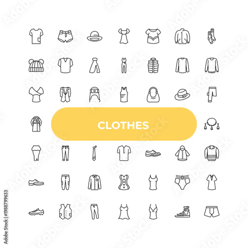 outline clothes icons set - draped top, boyfriend low jean, tanktop. editable vector for web and mobile ui
