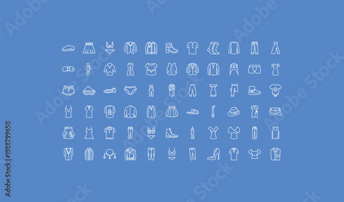 outline clothes icons set - henley shirt, waistcoat, padded vest. editable vector for web and mobile ui