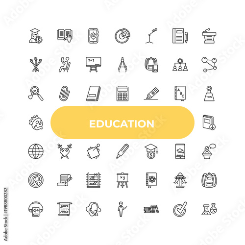 outline education icons set - sherlock holmes, romeo and juliet, physics. editable vector for web and mobile ui