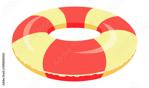 浮き輪のイラスト素材：夏の海やプールで遊ぶレジャー用アイコン / Life Buoy and Swim Ring Illustration