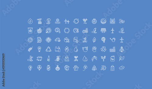 outline ecology icons set - tree with many leaves, greenhouse effect, nuclear energy. editable vector for web and mobile ui