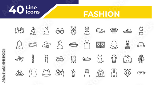 outline fashion icons set - handbag elegant de, two carnival masks, firefighter hat. editable vector for web and mobile ui