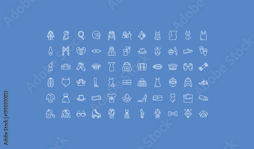 outline fashion icons set - precious stone, leg warmer, coat with pockets. editable vector for web and mobile ui