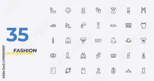 outline fashion icons set - cord lace, royal, . editable vector for web and mobile ui