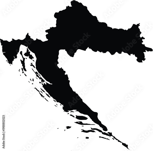 Croatia Map Silhouette Vector Illustration