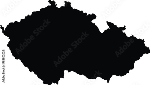 Czech Republic Map Silhouette Vector Illustration