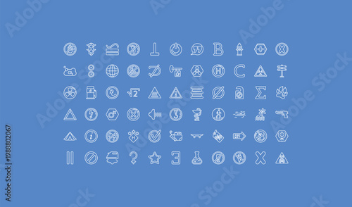 outline signs icons set - quotes, coffee shop, prohibition. editable vector for web and mobile ui