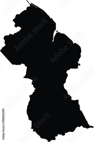 Guyana Map Silhouette Vector illustration