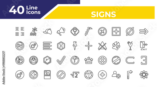 outline signs icons set - no drugs, no animals, femenine. editable vector for web and mobile ui