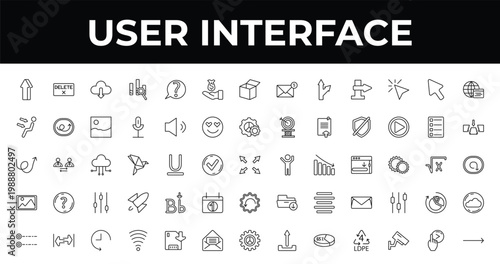 outline user interface icons set - earn money, gap, . editable vector for web and mobile ui