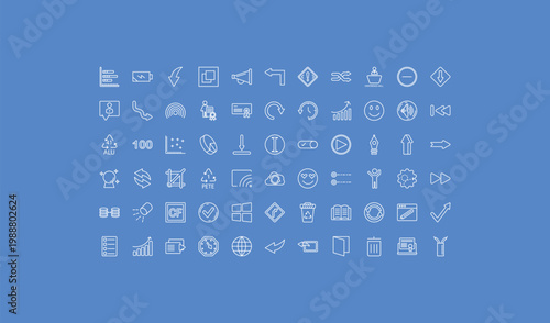 outline user interface icons set - exclamation button, redo arrow, increase success. editable vector for web and mobile ui