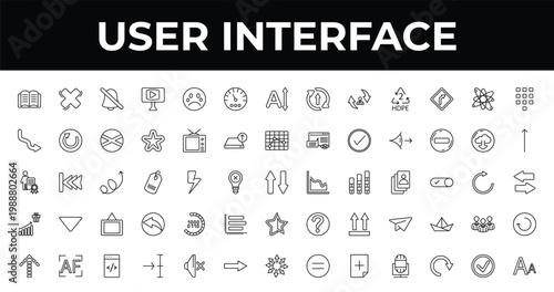 outline user interface icons set - indicators, slim up, medium. editable vector for web and mobile ui