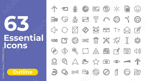outline user interface icons set - round loading progress, , up broken line arrow. editable vector for web and mobile ui