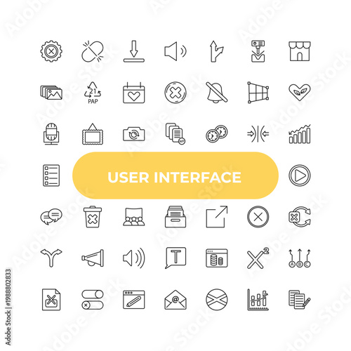 outline user interface icons set - voice recorder, delete bin, data windows. editable vector for web and mobile ui