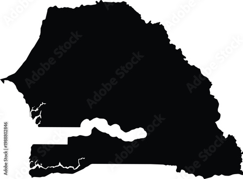 Sao Senegal Map Silhouette Vector illustration