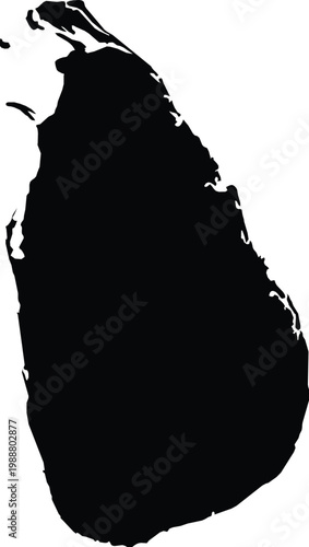 Sri lanka Map Silhouette Vector illustration