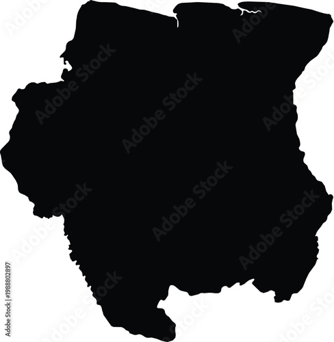 Suriname Map Silhouette Vector illustration