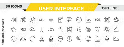 outline user interface icons set - recording conversation, back up, hour. editable vector for web and mobile ui