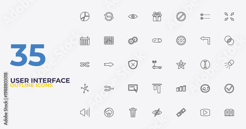 outline user interface icons set - activated, 3d bars, book opened at center. editable vector for web and mobile ui