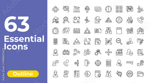 outline human resources icons set - candidate, contract, earnings. editable vector for web and mobile ui