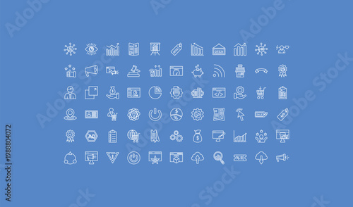 outline marketing icons set - diagrams, velocity test, online marketing. editable vector for web and mobile ui