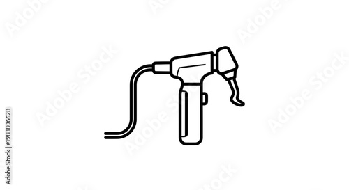 Dental drill icon, vector illustration of a dental handpiece with cable