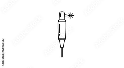 Dental laser for precise treatment, modern technology in dentistry, icon illustration