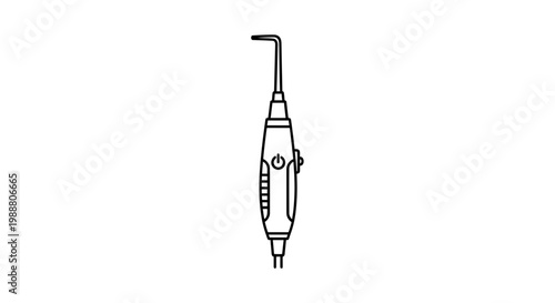 Dental scaler tool icon, ultrasonic teeth cleaning equipment, vector illustration