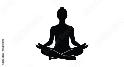 Silhouette of a person in lotus position a meditative state