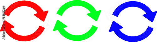 Circular Refresh Arrow Icon Vector set multicolor  (Reload / Sync Symbol)