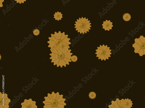 Industrial Steampunk Gears Clockwork Pattern Design