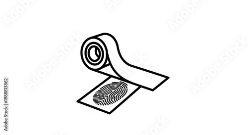Fingerprint Lifting Tape Applied to Fingerprint on Paper